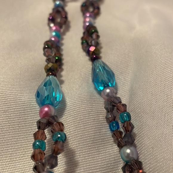 Handmade Artisan Jewelry Gift Set Necklace & Earrings Upcycled & New Beads - Picture 8 of 10